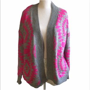 Lush Cardigan Size S/M Pink Pattern Long